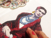 Frida Kahlo  T-shirt Frida Red Shawl Tshirt Artistic - QuorArtisticTshirts