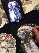 CHIEF JOSEPH  Painted Tshirt - NATIVES Chief T shirt - NEZ PERCE Chief painting on Tee - QuorArtisticTshirts