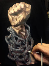 Raised Fist  Black Power T-Shirt Painted 3d - QuorArtisticTshirts