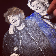 Hand-Painted Mick Jagger & Keith Richards T-Shirt – Iconic Rock Duo - QuorArtisticTshirts