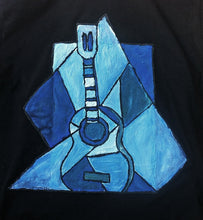 Pablo Picasso Artistic  T-shirt Blue Period Tribute Blue Guitar  Painting - QuorArtisticTshirts