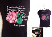 Emily Dickinson Poetry - A Sepal, Petal and a Thorn T-shirt Literary Painted - QuorArtisticTshirts
