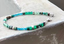 Sea Vibes Bracelet Emerald - Dainty Bracelet - May Birthstone Jewelry - Gift Green Gemstone Bracelet - Blue Apatite Unakite Nature lovers jewel - QuorArtisticTshirts