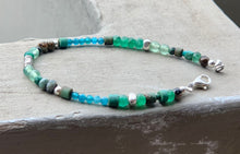 Sea Vibes Bracelet Emerald - Dainty Bracelet - May Birthstone Jewelry - Gift Green Gemstone Bracelet - Blue Apatite Unakite Nature lovers jewel - QuorArtisticTshirts
