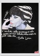 Sophia Loren T-shirt  Art Work painting Made in Italy - QuorArtisticTshirts