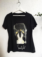 Soulful Queen T-shirt  Painted 3d  Afro  Nubian Girl - QuorArtisticTshirts