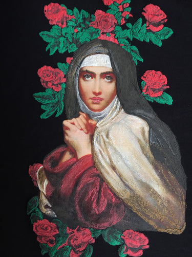 SAINT TERESA OF AVILA Painted T shirt  Artistic   Religious Catholic Teresa de Jesus  Shirt - QuorArtisticTshirts