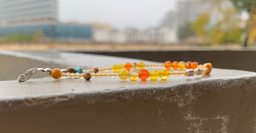 Energy Sunburst Bracelet Healing Natular Faceted Stones Bracelet Orange Yellow Agates Citrine Quartz Bracelet Turquoise Baroque Pearls - QuorArtisticTshirts