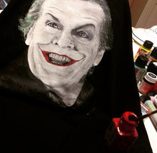 JACK NICHOLSON as JOKER Artistic T-shirt Painted ART TO WEAR - QuorArtisticTshirts