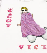 Twiggy Artistic  T-shirt – Icon of Swinging London painted on Tee - QuorArtisticTshirts