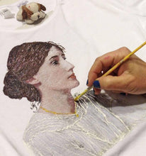VIRGINIA WOOLF T-shirt Painted Literary Tshirt - QuorArtisticTshirts
