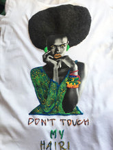 DON'T TOUCH MY HAIR - BLACK QUEEN T-shirt  PAINTED 3d -Afrocentric Tee - QuorArtisticTshirts