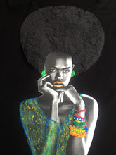 DON'T TOUCH MY HAIR - BLACK QUEEN T-shirt  PAINTED 3d -Afrocentric Tee - QuorArtisticTshirts