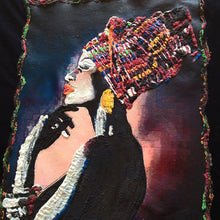 Black Elegance Queen on T-shirt - Afro  Black  Painted 3d - Art on T-shirt - QuorArtisticTshirts