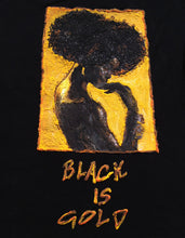 Afro Black Queen T-shirt  PAINTED 3D Black is Gold t shirt - QuorArtisticTshirts