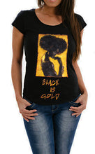Afro Black Queen T-shirt  PAINTED 3D Black is Gold t shirt - QuorArtisticTshirts