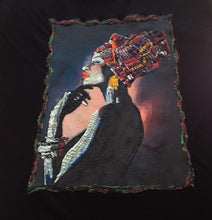 Black Elegance Queen on T-shirt - Afro  Black  Painted 3d - Art on T-shirt - QuorArtisticTshirts