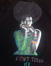 DON'T TOUCH MY HAIR - BLACK QUEEN T-shirt  PAINTED 3d -Afrocentric Tee - QuorArtisticTshirts