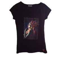 Black Elegance Queen on T-shirt - Afro  Black  Painted 3d - Art on T-shirt - QuorArtisticTshirts