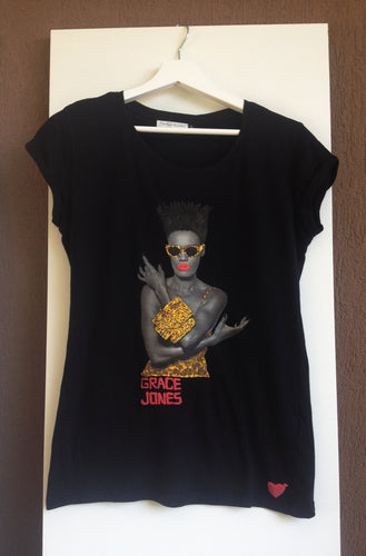 GRACE JONES  Artistic T-shirt painting 3d - Quortshirts