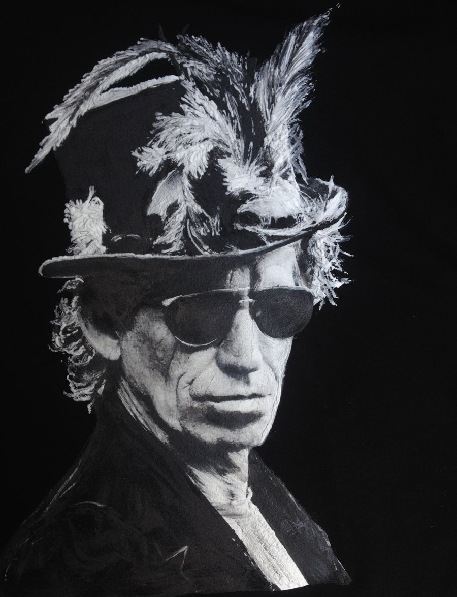 Keith Richards T-shirt  Voodoo Hat Painted 3d - Quortshirts