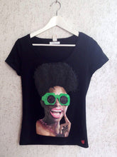 African American Girl  T-shirt PAINTED 3D  Black Queen - Quortshirts